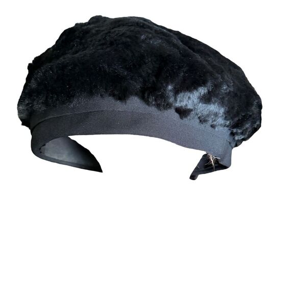 Vintage‎ Faux Fur Pillbox Hat Bow Union Made 1950's/60's Glam Aubrey Hepburn - Picture 3 of 8